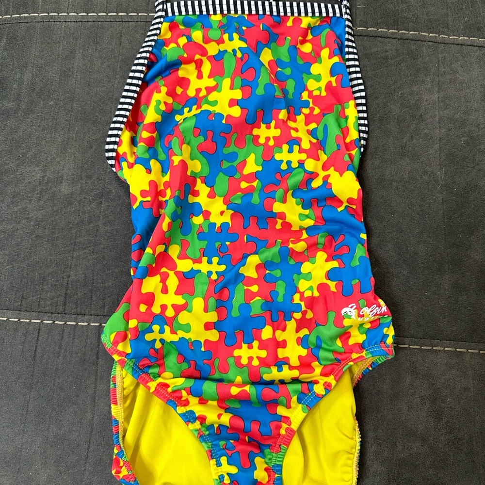 Dolphin swimsuit 1 piece multi colored size 32